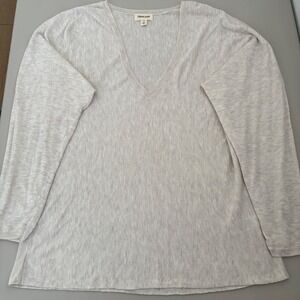 Open Edit Women's XL V-Neck Long Sleeve Lightweight Knit Sweater Beige‎
